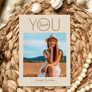 Moderner Eleganter Foto Abschluss Dankeskarte