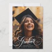 Moderner Eleganter Foto Abschluss | Klasse 2025 Ankündigung (Vorderseite)