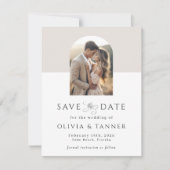 Moderner Eleganter Foto Arch QR-Code Save the Date (Vorderseite)