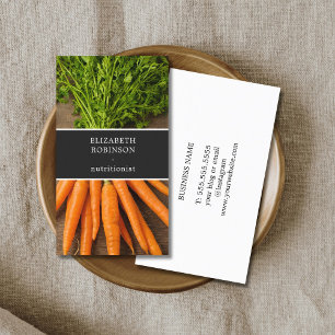 Moderner Eleganter Foto Carrots Nutritionist Visitenkarte