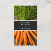 Moderner Eleganter Foto Carrots Nutritionist Visitenkarte (Vorderseite)