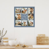 Moderner, eleganter Foto Collage Dusty Blue Keepak Poster (Küche)