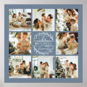 Moderner, eleganter Foto Collage Dusty Blue Keepak Poster (Vorne)