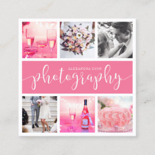 Moderner, eleganter Foto-Collage-Fotograf Quadratische Visitenkarte