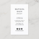 Moderner, eleganter Foto-Collage-Fotograf Visitenkarte (Rückseite)