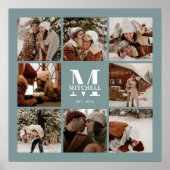 Moderner eleganter Foto Collage Sage Green Keepake Poster (Vorne)