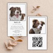 Moderner Eleganter Foto Dog Pet Social Media QR Co Visitenkarte