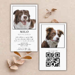 Moderner Eleganter Foto Dog Pet Social Media QR Co Visitenkarte