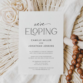 Moderner Eleganter Foto Elopement Empfang Einladung
