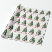 Moderner Eleganter froher Weihnachtsbaum Geschenkpapier (Ungerollt)