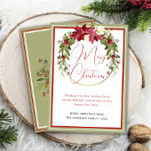 Moderner Eleganter froher Weihnachtsreath Feiertagskarte