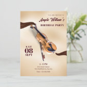 Moderner Eleganter Geburtstag der Musik Instrument Einladung (Stehend Vorderseite)