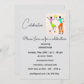 Moderner, eleganter Geburtstag Einladung (Vorne/Hinten)