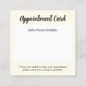 Moderner eleganter gelber Friseur Terminkarte (Vorderseite)