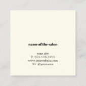 Moderner eleganter gelber Friseur Terminkarte (Rückseite)