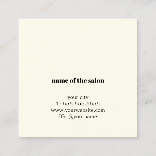 Moderner eleganter gelber Friseur Terminkarte (Rückseite)