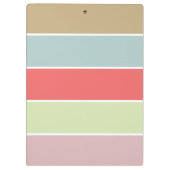 Moderner eleganter Girly Pastell Striped Klemmbrett (Rückseite)