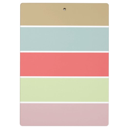 Moderner eleganter Girly Pastell Striped Klemmbrett (Rückseite)