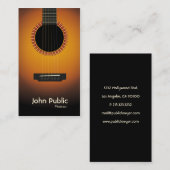 Moderner eleganter Gitarrenmusiker Visitenkarte (Vorne/Hinten)