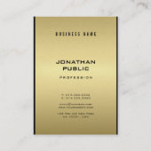 Moderner Eleganter Glamour Black and Gold Cool Lux Visitenkarte (Vorderseite)