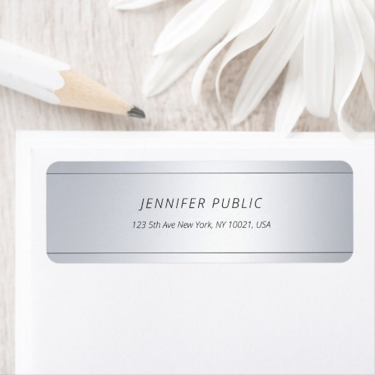 Moderner Eleganter Glamour Silver Cursive Text Sch (Insitu)