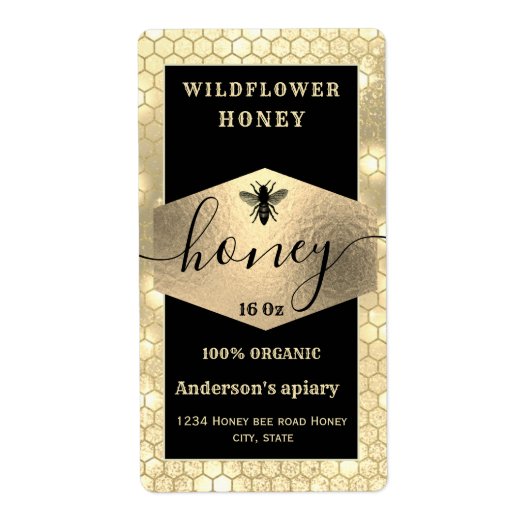 Moderner, eleganter, glänzender Honigbiene-Script- (Vorne)