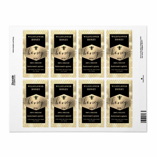 Moderner, eleganter, glänzender Honigbiene-Script- (Vorne)