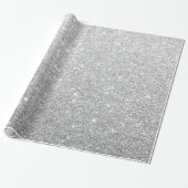 Moderner Eleganter, glänzender Metallischer Silber Geschenkpapier (Ungerollt)