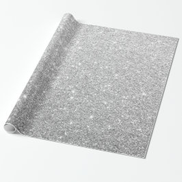 Moderner Eleganter, glänzender Metallischer Silber Geschenkpapier