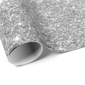 Moderner Eleganter, glänzender Metallischer Silber Geschenkpapier (Rolleneckpunkt)