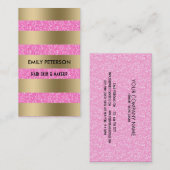 Moderner, eleganter Glitzer in Rosa und goldfarben Visitenkarte (Vorne/Hinten)