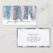 Moderner Eleganter Glitzer Pinsel Girly Nail Salon Visitenkarte (Vorne/Hinten)