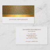 Moderner, eleganter Glitzer weiß beruflich Visitenkarte (Vorne/Hinten)