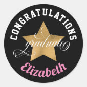 Moderner eleganter Glückwunsch Monogram Abschluss Runder Aufkleber (Vorderseite)