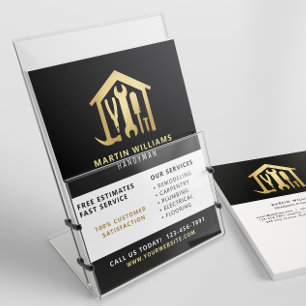 Moderner Eleganter Gold & Black Handyman Flyer