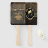 Moderner, eleganter Gold Glitzer Fächer (Vorne und Hinten)