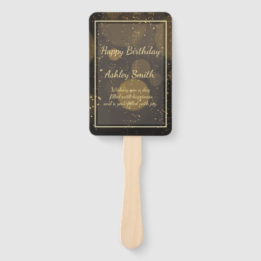 Moderner, eleganter Gold Glitzer Fächer (Vorderseite)