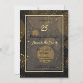 Moderner, eleganter Gold Glitzer Geburtstag Einladung (Vorderseite)