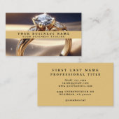 Moderner, eleganter Gold Jeweler Diamond Ring Visitenkarte (Vorne/Hinten)