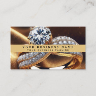 Moderner, eleganter Gold Jeweler Diamond Ring Visitenkarte