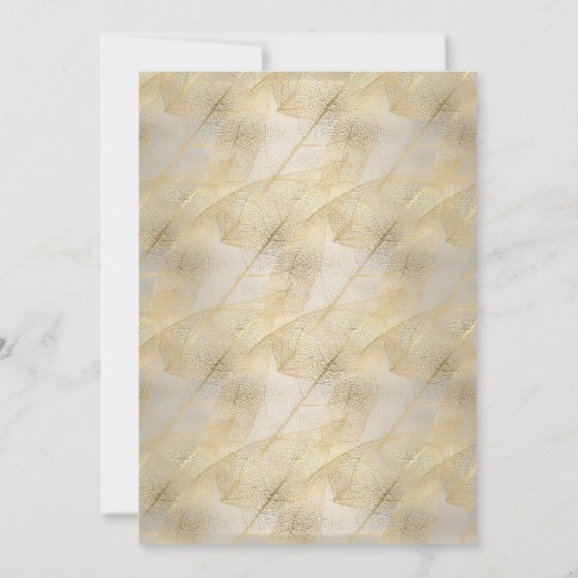 MODERNER ELEGANTER GOLD LEAF SCHWARZER JEDEN ANLAS EINLADUNG (Rückseite)