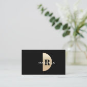 Moderner, eleganter Gold Monogram QR Code Visitenkarte (Stehend Vorderseite)