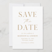 Moderner, eleganter Gold QR Code Save The Date (Vorderseite)