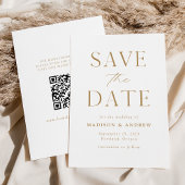 Moderner, eleganter Gold QR Code Save The Date