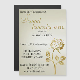 Moderner, eleganter Gold Rose Glitzer Save the Dat Magneteinladung