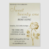 Moderner, eleganter Gold Rose Glitzer Save the Dat Magneteinladung (Vorderseite)