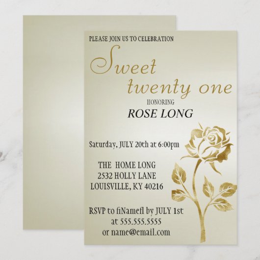 Moderner, eleganter Gold Rose Glitzer Save the Dat Save The Date (Vorne/Hinten)