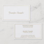 Moderner eleganter Gold White Anwälte Direktor Visitenkarte (Vorne/Hinten)