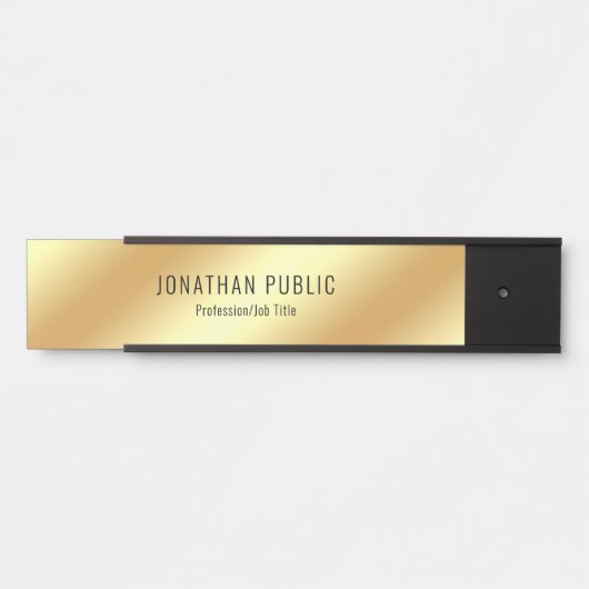Moderner eleganter Goldblick-bezaubernde Schablone Türschild (Vorderseite )