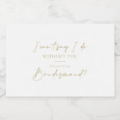 Moderner, eleganter Goldbridmaid-Vorschlag Schaumweinetikett (Einzelnes Label)